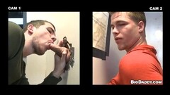 Straight guy gets glory hole blowjob from cute twink Thumb